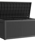 Monster Size Outdoor Storage Box 320 Gallon Lockable Resin Deck Box Weatherproof Patio Storage Bin for Furniture Cushions Garden Tools