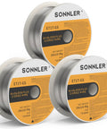 Three Packs Two Pound 0.035 Flux Core MIG Welding Wire For E71TGS Mild Steel Perfect For T Joints Butt Welds And Lap Welds