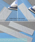 HLZC 2 Piece Hem Ruler Set For Quilting And Pressing Hems Clear Grid Markings Non-Slip Hot Iron Template Tool For Home Sewing Projects 17 And 12 Inch Sizes iron on fabric with rulers