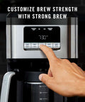 Programmable Coffee Maker With Glass Carafe, 14 Cup Capacity, Stainless Steel Finish, Brew Temperature Perfected From 195 To 205 Degrees