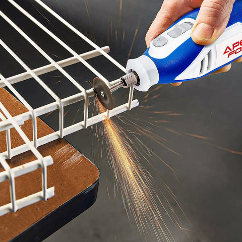 Cutting metal with 357 Piece Rotary Tool Accessories Kit With One Eighth Inch Shanks Universal Fit For Grinding Sanding Sharpening Carving And More