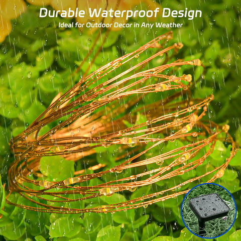 Outdoor Solar Fairy Lights Waterproof 16.4 Ft 50 LEDs String Lights For Patio Backyard Garden 8 Modes Two Pack Warm White Glow Holiday Decor For Christmas Halloween under rain