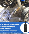 Pressure Washer Siphon Hose Filter Set For One Quarter Inch And Three Eighth Inch Hoses, downstream injector filtration setup