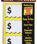 Large Item Pricing Labels 75 Count With Writable Space 4 By 2.25 Inches Yellow And White Peel And Stick For Garage Sale Furniture