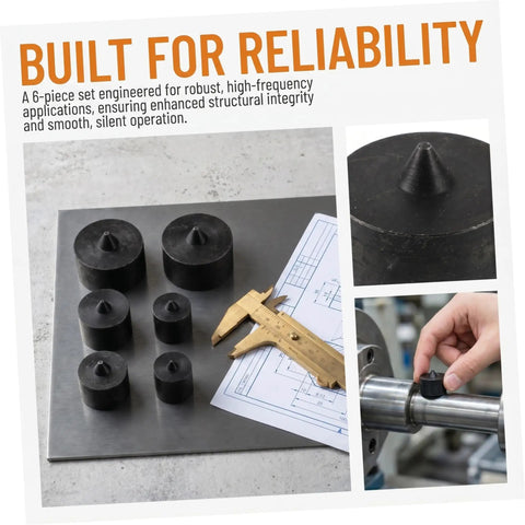 KALLORY 6 Pack Shaft End Protectors For Grip-O-Matic Pullers industrial machine shaft guard caps arranged for detailed measurement