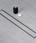32 Inch Linear Shower Drain With Tile Insert And Flat Cover Brushed 304 Stainless Steel 2 Inch Outlet Leveling Feet And Hair Strainer