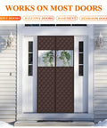 Magnetic Thermal Door Curtain With Perspective Window 36 By 80 Inches Oxford Fabric With Thick Cotton Fill for Patio Doors, Brown