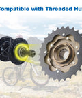 Eight Speed Threaded Freewheel 13-28T Screw On For Mountain Bike And Cruiser Bicycle, compatible with threaded hub