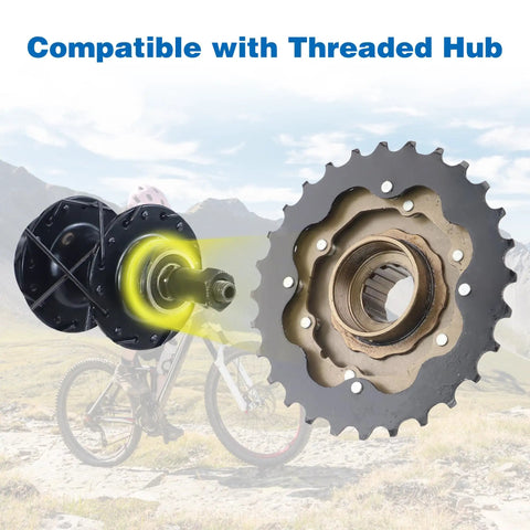 Eight Speed Threaded Freewheel 13-28T Screw On For Mountain Bike And Cruiser Bicycle, compatible with threaded hub