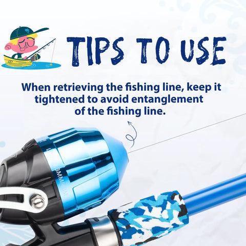 Detail of Two Pack Kid Friendly Telescopic Fishing Poles Set With Reel, easy grip handle with tip on line retrieval.
