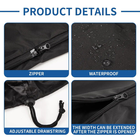 Heavy Duty EV Charger Cover Keeps Your Electric Vehicle Connector Locked Down Safe From Rain Snow And Mud While Delivering Hella Weather Proof Oxford Fabric Shield For Tesla And Universal Plug Ins waterproof zipper and adjustable drawstring details
