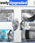 Components of Magnetic Dryer Vent Connector Kit MV 180 with stainless steel screws and aluminum alloy housing for tight spaces.
