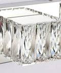Close-up of K9 crystal accents on Chrome Crystal Vanity Light Three Light Modern Bathroom Fixture With Dimmable 18W LED For Small Bath