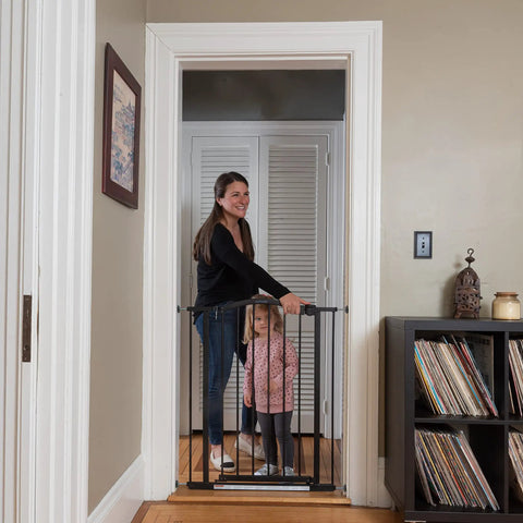 Extra Tall Decor Safety Gate For Kids And Pets, Fits 28.75 To 39.75 Inch Openings, 36 Inch Tall Walk Through Gate For Doorways, Black