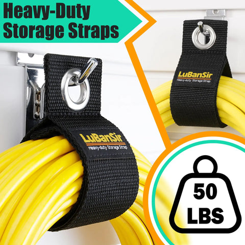 9 Pack Heavy Duty Extension Cord Holder Organizers For Garage Wall Storage 13 Inch Cord Straps Easy Dispense And Cable Management