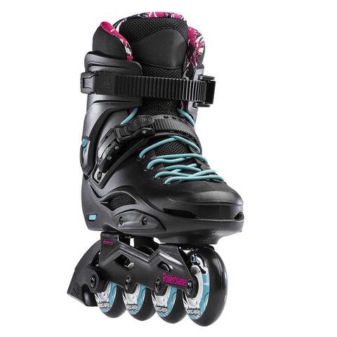 Cruiser Womens Fitness Inline Skates With Molded Hard Shell Black Aqua Color Urban Performance Skates for Adults