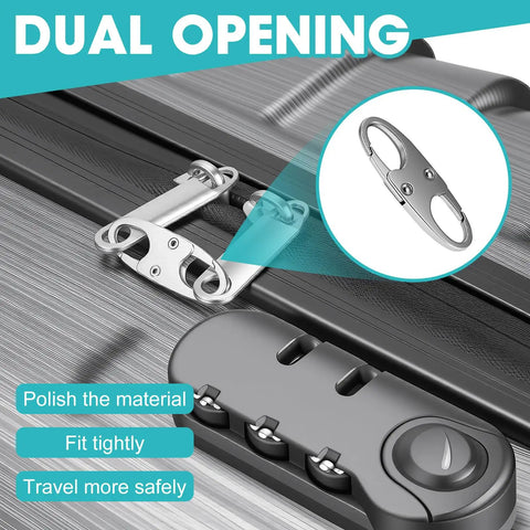 Anti Theft Double Opening Carabiner Clips Set For Backpacks And Luggage, 8 Pcs Zinc Alloy Zipper Pull Replacements on suitcase