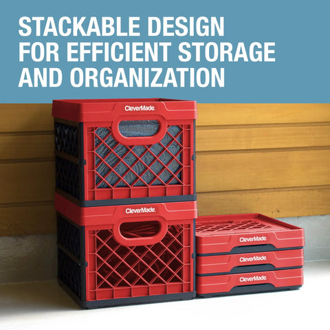 Heavy Duty Collapsible Soft Sided Cooler With Premium Leakproof Liner Big Capacity Beach Tote For Keeping Bevvies Ice Cold At Tailgates displayed with stackable red storage crates.
