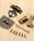 Two Pack Vintage Brass Hasp Lock For Wooden Boxes And Cabinets, Antique Toggle Latch Hardware, iron with bronze finish