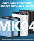 Replacement 4 Layer HEPA Filter For MK04 Air Purifier Fits MK04 And MK04LX with filter and purifier units displayed