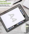 AZFUNN black metal mesh A4 paper tray organizer with markers, front view