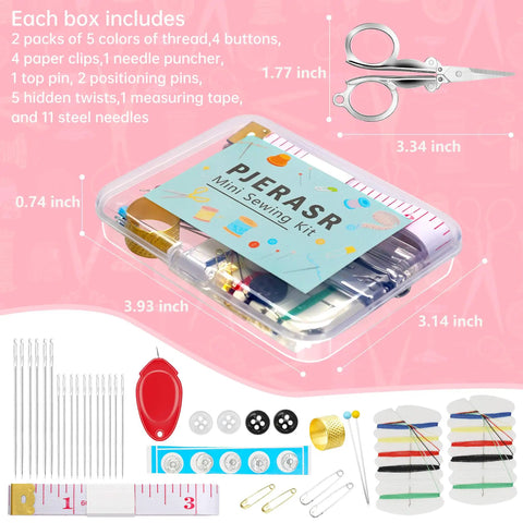All In One Travel Sewing Kit With Colorful Threads Scissors Needles And A Storage Case A Portable Emergency Repair Tool Set