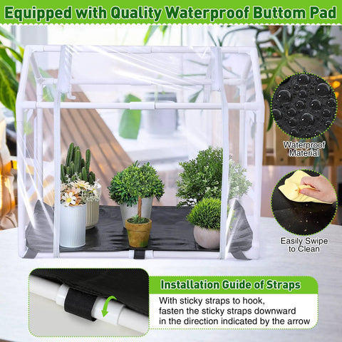 Compact Indoor Greenhouse With Potting Mat And Waterproof Pad For Small Plants, Heavy Duty Portable Clear Plant Tent For Seed Humidity, Perfect For Indoor Garden Nerds