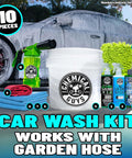 Arsenal Builder Car Wash Kit With Foam Gun, Bucket, And Three Car Care Liquids For Thick Clingy Suds That Last, Works With Garden Hose