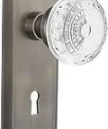 New York Plate Keyhole Crystal Meadows Double Dummy Knob For Interior Doors Surface Mounted Antique Pewter Finish Lead Free Brass