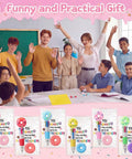 Group of students and teacher with Must Have 36 Donut Shaped Gel Pens Set For Back To School Gifts, showing cards and pens