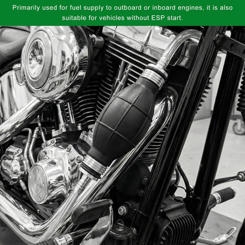 Built Tough Fuel Line Hand Primer Bulb That Pumps Smooth On Gas Or Diesel Engines 8mm X 516 Inch installed on motorcycle engine.