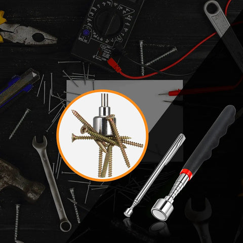 Telescoping Magnetic Pickup Tool Set With Extendable Claw Grabber, Bendable Spring, Inspection Mirror, 2 Pound And 20 Pound Magnetic Sticks, Great For Home Repairs, Drain Cleanup, And Fathers Day Gift