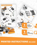 Hands On Programmable STEM Robot Kit For Kids 9 Plus With 2 Infrared Sensors 2 Motors Bluetooth Connectivity Simple Coding Software Expandable And Reconfigurable Robotics Project Gift For Boys And Girls printed instructions
