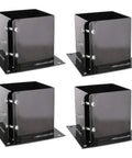 No Dig 6x6 Post Anchor Square Bracket 4 Pack Bolt Down Post Base for Wood Posts Fence Deck Mailbox Ground Anchor
