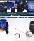 Fencing Coach Mask Protective Gear For Training And Sparring Full Face Coverage With Neck And Chin Guard Impact Absorbing Helmet