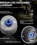 Heavy Duty Oil Filter Wrench With 64mm 14 Flute Aluminum Cartridge Removal Tool Fits Toyota Lexus, showing CNC-machined aluminum design and size.