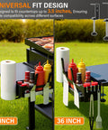 Griddle Caddy for Blackstone Griddles 36 Inch 28 Inch and 17 Inch Prep Cart Space Saving BBQ Accessories Organizer with Magnetic Tool Holder and Paper Towel Rack