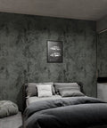 Bedroom with Big Roll Industrial Concrete Peel And Stick Wallpaper 32 By 354 Inches Self Adhesive Cement Look Matte Vinyl, dark grey walls