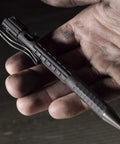 All Weather Readiness Metal Tactical Pen With Bolt Action Clicker Glass Breaker Tip Heavy Duty Aluminum Body Black Ink Built for EDC and Adventure Made in the USA held in hand