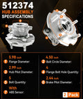 2 Pack Rear Wheel Bearing Hub Assembly 512374 for Toyota RAV4 2006-2018 and Lexus NX300h 2015-2021 specifications