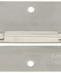 Front view of Quick Release Door Hinge With Screw Holes Stainless Steel 304 Satin Finish 50mm Open Width 6mm Pin Diameter
