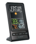 Digital Multi Color Wireless Weather Forecast Station With Indoor Outdoor Sensor Real Time Temperature Humidity Readouts Color Display Forecast Icons And Alerts For Weather Nerds And Easy Home Weather Monitoring showing temperature and humidity readouts.