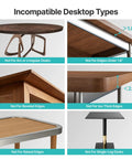 Image displaying incompatible desktop types for Slick Under Desk Laptop Stand Vertical Dual Slot Holder.