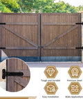 Beefy 6 Pack 13 Inch Heavy Duty Gate Hinges Set With 900 Lb Capacity on wooden barn gate with stone wall
