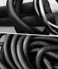 Market Grade Foam Backer Rod For Reliable Gap Sealing And Concrete Crack Filling, Heavy Duty Caulk Saver Joint Rope 1 Inch By 10 Feet, twisted black foam cords stacked together.
