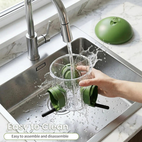 Cleaning of Outdoor Bird Feeder With Three Compartments And Three Feeding Ports, Weatherproof Dome, in a kitchen sink