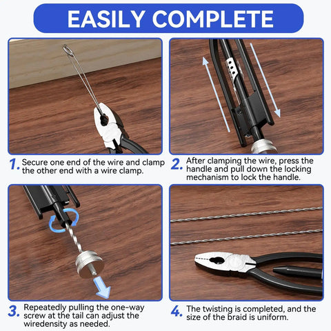 All In One Safety Wire Pliers Set 6 Inch And 9 Inch Reversible Locking Tool Carbon Steel Wire Twisting Cutter in use steps