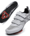 Road Bike And Indoor Cycling Shoes With Preinstalled Delta Cleats For Men Women, 3 Straps, All Day Comfort, Unisex Size 5.5 Gray