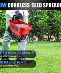 Milwaukee 18V Compatible Salt And Seed Spreader Handheld Fertilizer Spreader With 3.7L Capacity in use on grass.