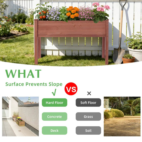 Waist Height Raised Garden Bed With Legs Solid Wood Planter Box On Stand With Liner For Outdoor Use 48 X 24 X 30 Inches Backyard Patio Balcony Garden Bed For Easy Planting Watering And Harvesting on hard floor